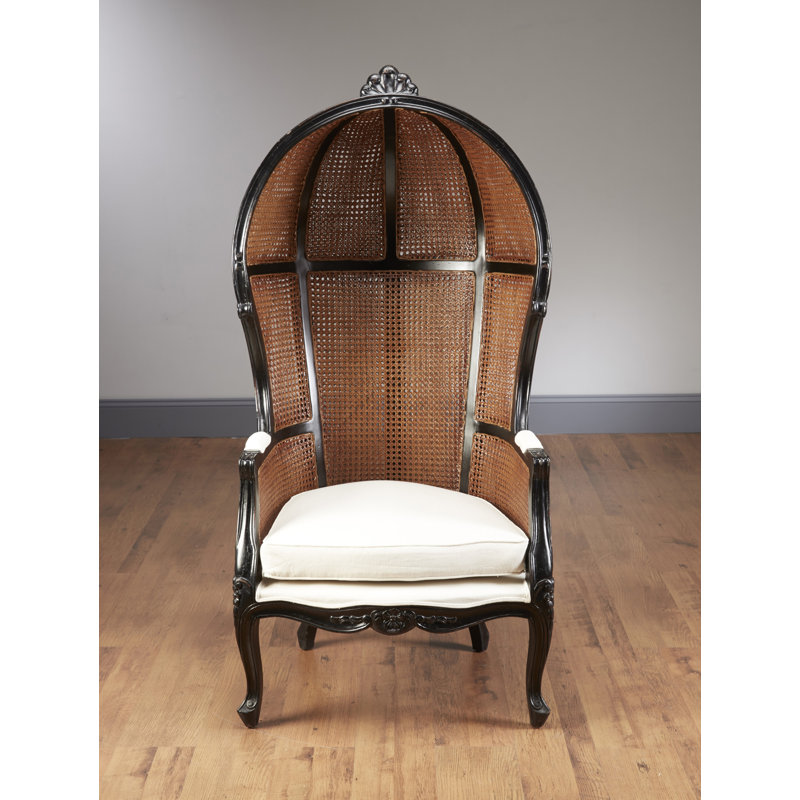 Bonifant Linen Balloon Chair, Black