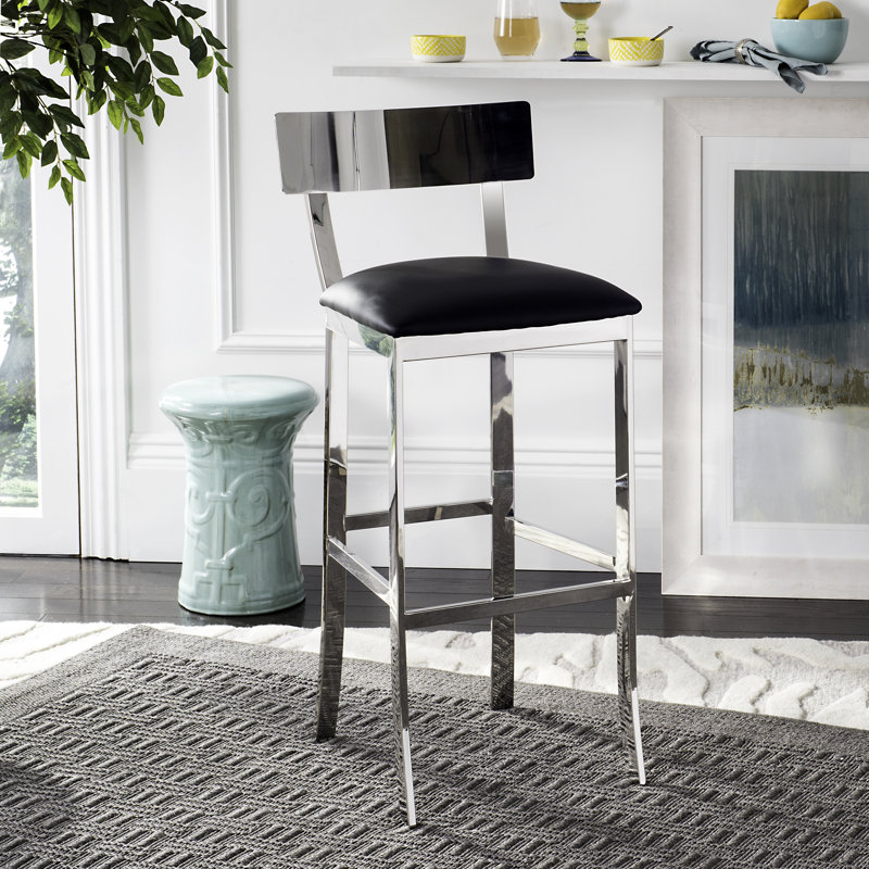 Tabouret de comptoir et de bar Chromium, Noir, Tabouret de bar (siège d’une hauteur de 30,5 po)