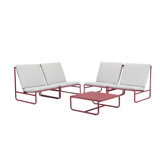 Sean 5 Piece Sofa Set, Red