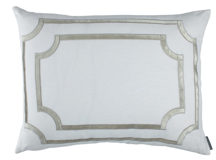 Mozart Linen Lumbar Pillow Cover & Insert, Ice Silver, 20" x 36"
