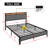 Functional Bed Frame with Charging Station and Vintage Flair, Metal Platform for Durable and Comfortable Sleep Experience-1789321063-1795988974