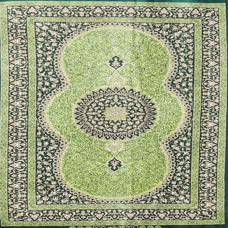 Tapis vert/noir traditionnel Tindall, Carré 4 pi