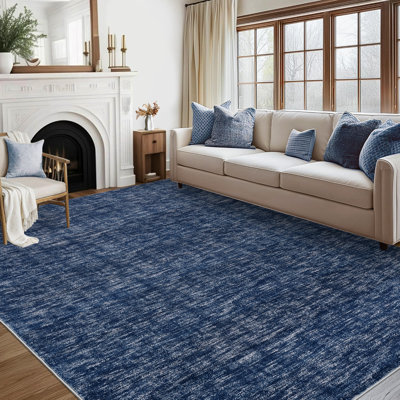 Tapis lavable à la machine avec envers en caoutchouc pour le salon Tapis de salle à manger antidérapant moderne Tapis de sol solide facile à nettoyer pour la chambre à coucher, le couloir, la cuisine, la salle de jeu et le bureau