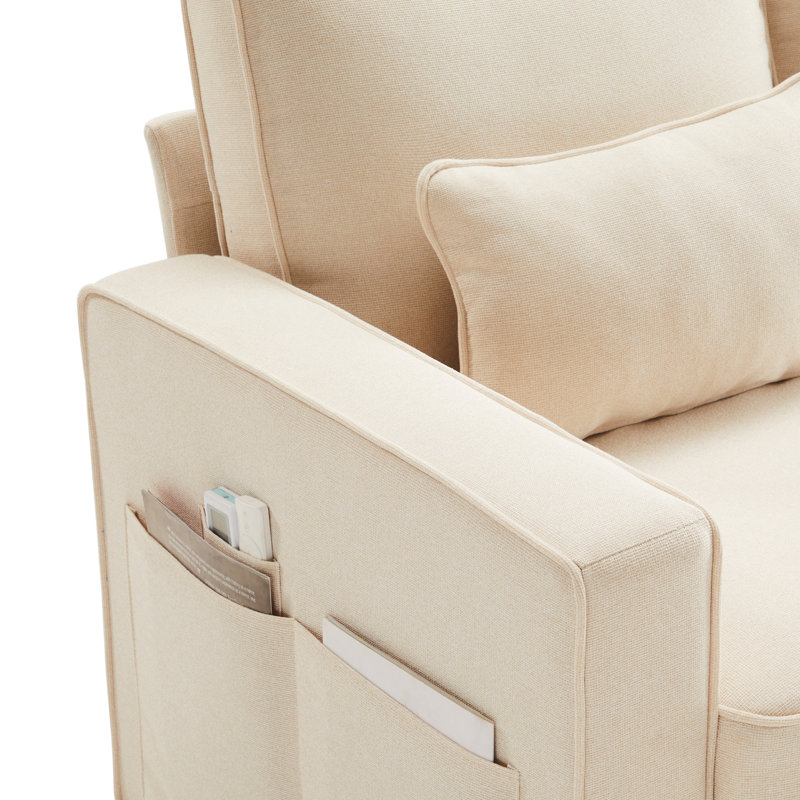 Bobi 4 Seater Linen Sofa & Chaise, Beige