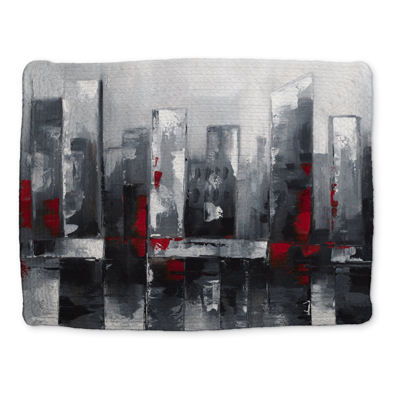 Napperon abstrait tressé bleu Cityscape | Décoration intérieure