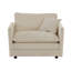 Fauteuil en chenille beige et - Structure en bois massif, tissu d'ameublement haut pour une assise confortable moderne avec du bois, tissu respirant, relax in style