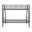 Lit superposé simple au-dessus d'un lit double en métal - aucun sommier nécessaire, rangement de 13 po sous le lit, assemblage facile avec instructions / outils, structure en acier robuste et escalier sécuritaire, conception empilée peu encombrante pour la chambre des enfants