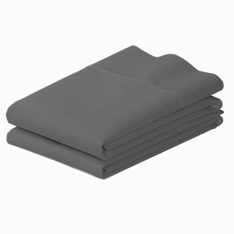 Luxury Gray Pillowcase Set - Ultra Soft Microfiber Bedding, Hypoallergenic, Wrinkle Resistant, 2-Pack Standard Size Pillow Covers, LM-PCASE-6-2