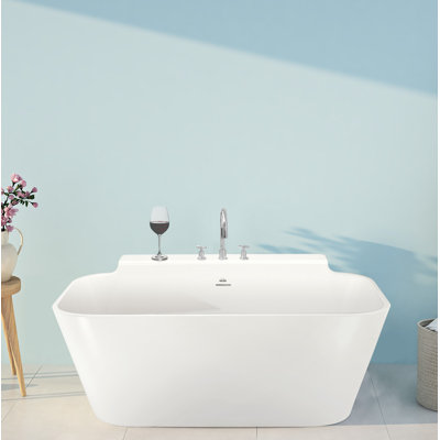 Richmond 57'' x 36'' Freestanding Soaking Solid Surface Bathtub