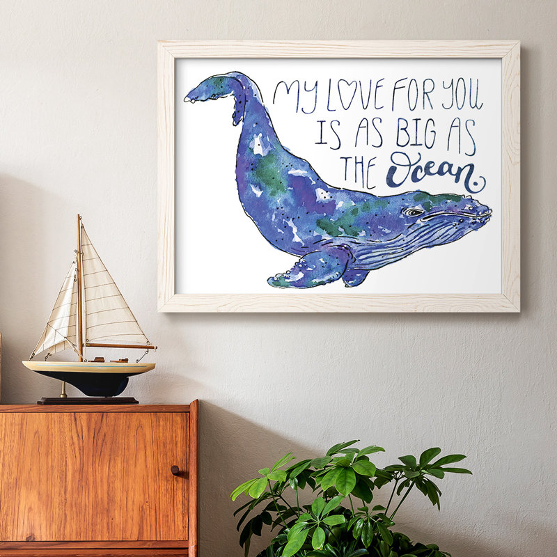 Whale Love II, Blanc, H 14 po x l 20 po x P 1,5 po