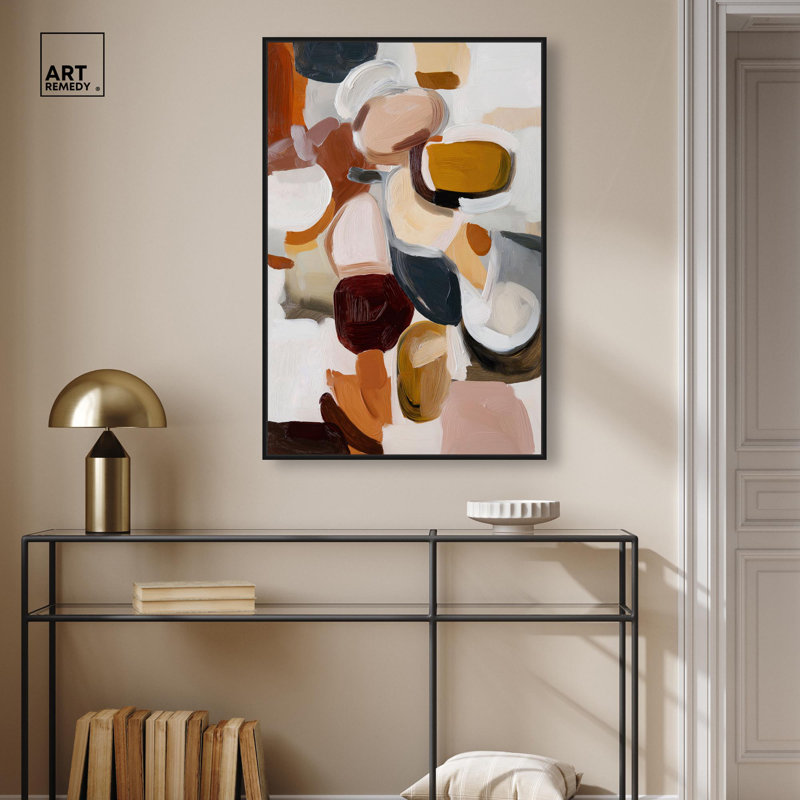 "Taupe Shell Intermix I", reproduction d'art sur toile par Art Remedy, cadre noir, 24 x 36, H 37 po x l 25 po