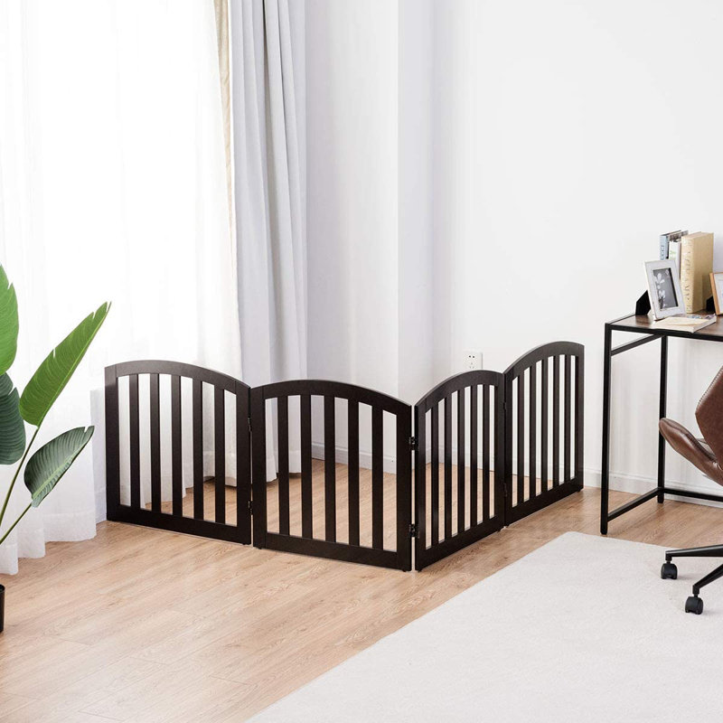 Daisetta Wood Free Standing Pet Gate, Espresso