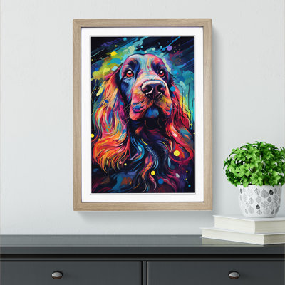 Cocker Spaniel Futurism No.2 - Single Picture Frame Print on Wood