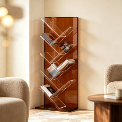 Clear Acrylic Tree Shaped Floor Bookshelf