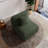 Milbrey Upholstered Green Corduroy Armless Accent Chair with Pillow Back and Solid Wood Legs-574672832-595439994