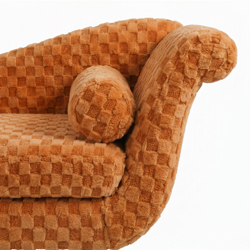 Chaise avec accoudoirs à volutes Classic, Orange/Grey