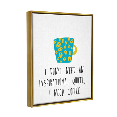 " Need Coffee Funny Bean Patterned Mug Typography " by J. Weiss