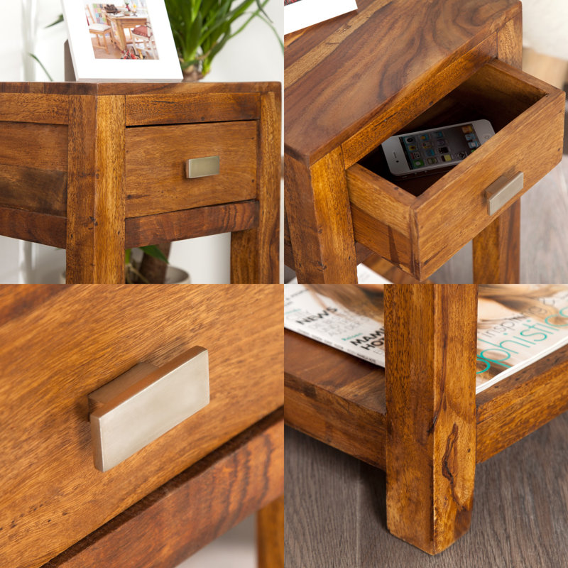 Elsa Solid Wood Sled End Table