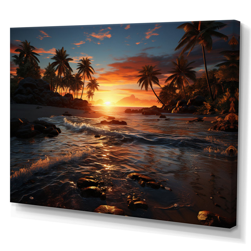 «Dominicain Sunset Serenade II», reproduction sur toile, H 12 po x l 20 po x P 1 po, Toile tendue