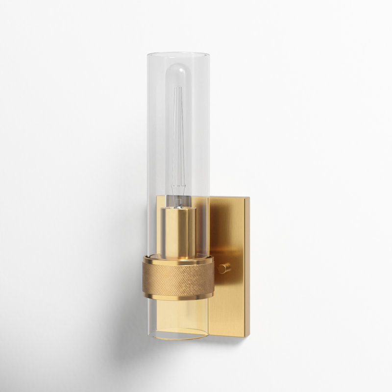 Penrith Steel Armed Sconce, Satin Brass