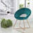 Focht 20" Wide Velvet Barrel Armchair with Open Back and Gold Metal Legs-438874829