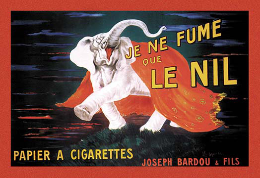 « je ne fumée » que le nil par leonetto, cappiello affiche affiche rétro, H 44 po x l 66 po x P 1,5 po