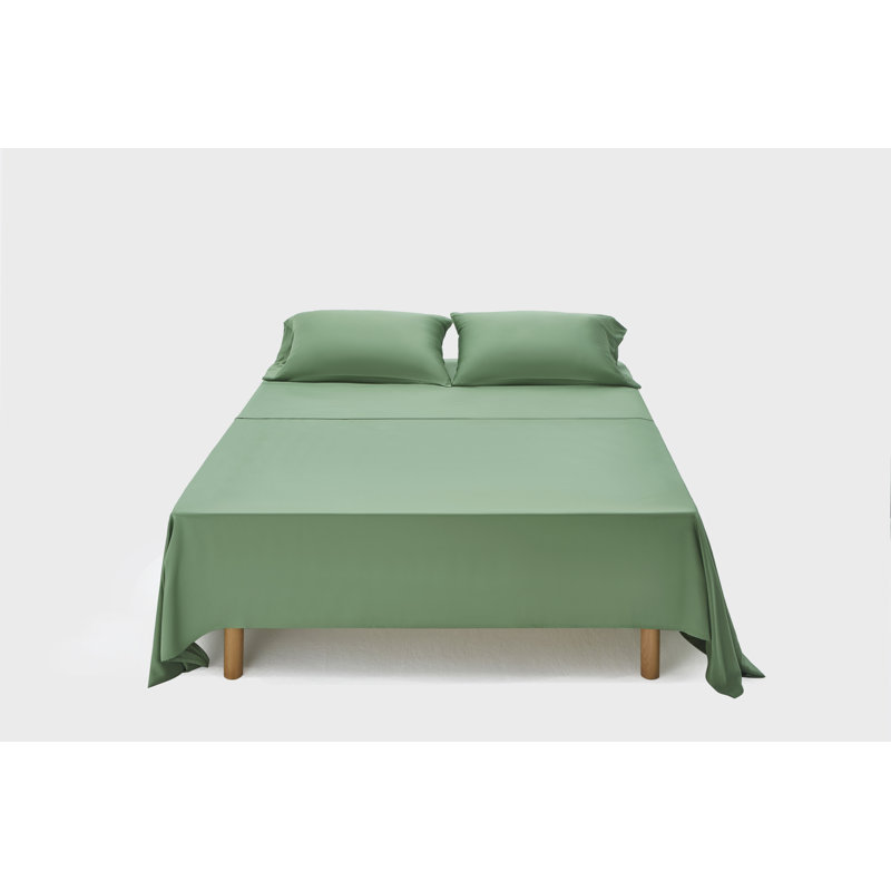 100% Rayon From Bamboo Sheet Set with Extra Soft 1 Flat Sheet, 1 Fitted Sheet with Deep Pockets, & 2 Pillowcases