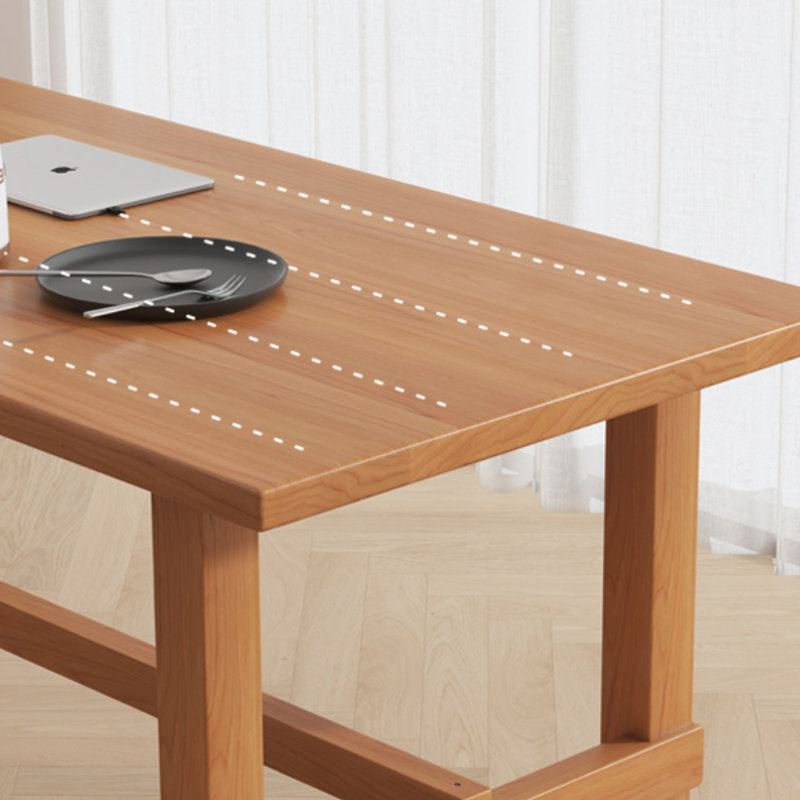 Neomia Cherry Solid Wood Top Dining Table, 29.5"H x 55.1"L x 31.5"W