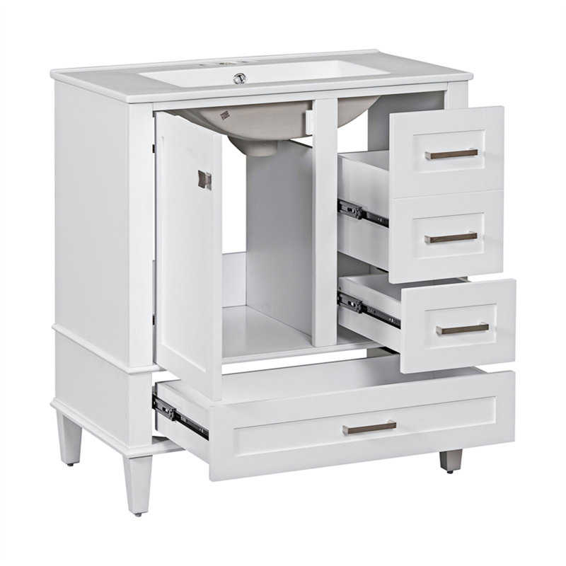 Ensemble de meuble-lavabo moderne avec lavabo, Blanc