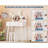 Bear-Shaped Kids Vanity Table & Chair Set, Lighted Mirror, Wooden Princess Makeup Desk, White-1489066262