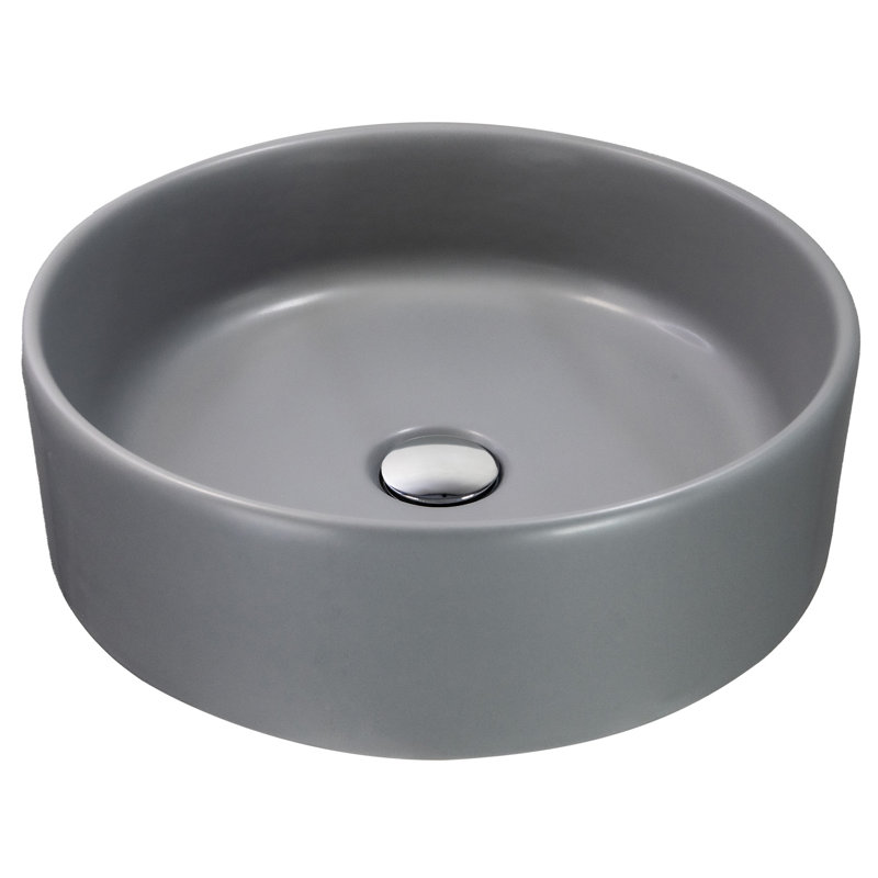 Regatta Poured Circular Vessel Bathroom Sink, Concrete