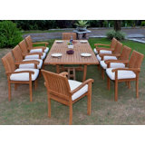 11 Pc Luxurious Grade-A Teak Dining Set - 94" Mas Rectangle Table And 10 Napa Stacking Arm Chairs #01Npg