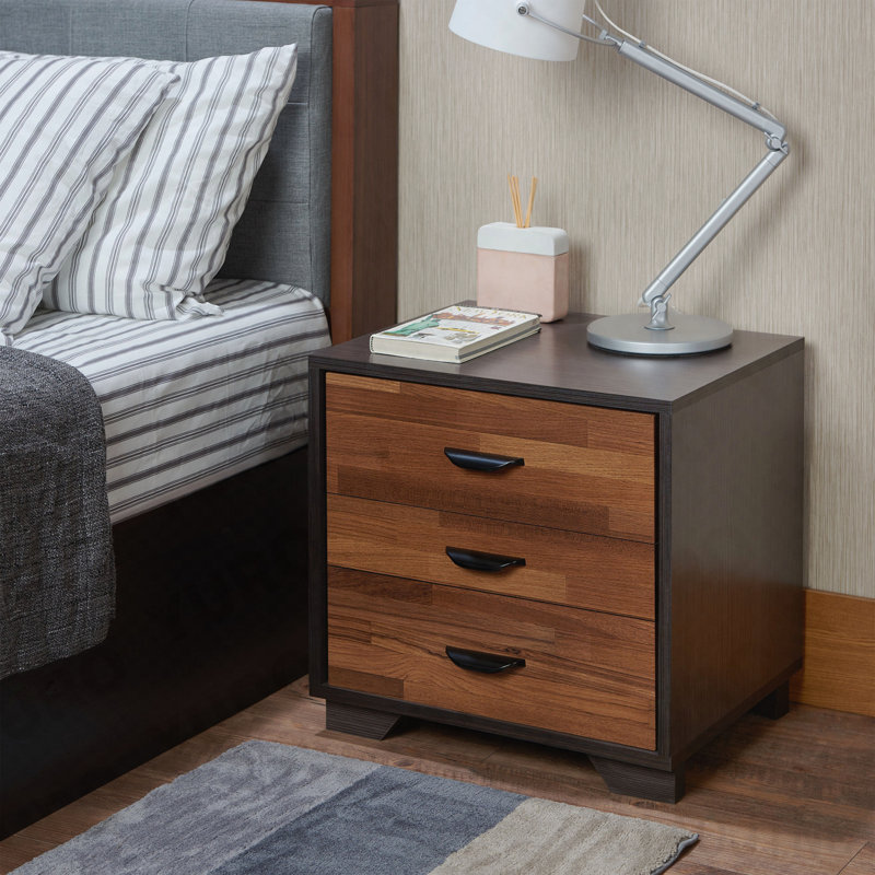 Table d'appoint, finition noyer Eloy et espresso