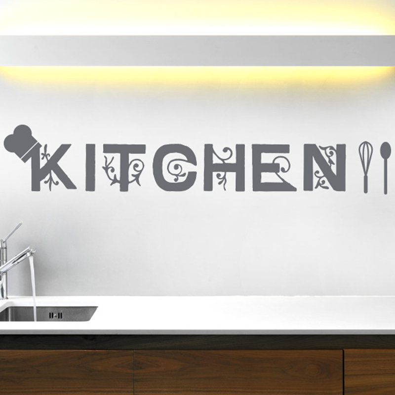 Food & Beverage Wall Decal, Grey, Large