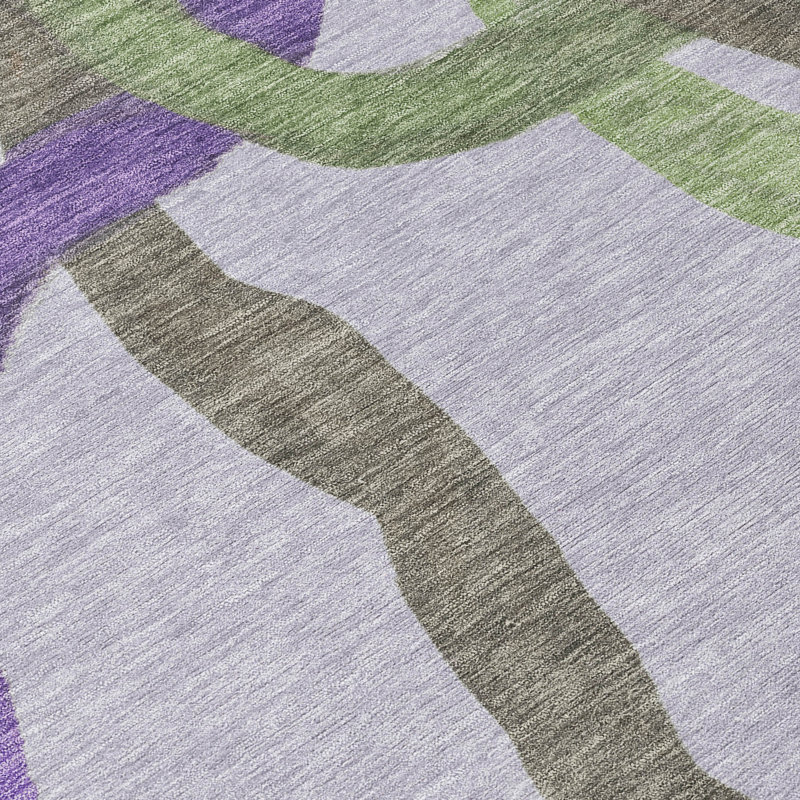 Machine Washable Indoor/Outdoor Lanning ACN2394 Abstract Rug, Rectangle 1'8" x 2'6"