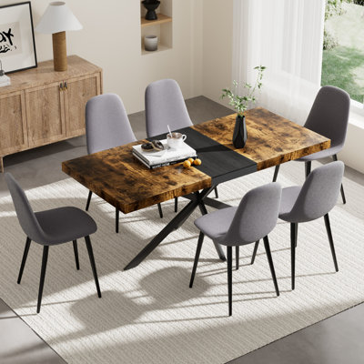 Extendable Pedestal Dining Set with Chairs