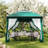 11x11ft Pop-Up Gazebo with Mosquito Netting, Water-Resistant Canopy, UV Protection & Sturdy Steel Frame, Portable Outdoor Gazebo with Carrying Bag for Patio, Backyard, Garden & Deck-Dark Green-110234912