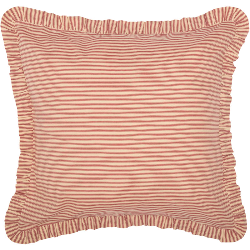 Lilia Faust 100% Cotton Ties Sham, Country Red/Dark Tan