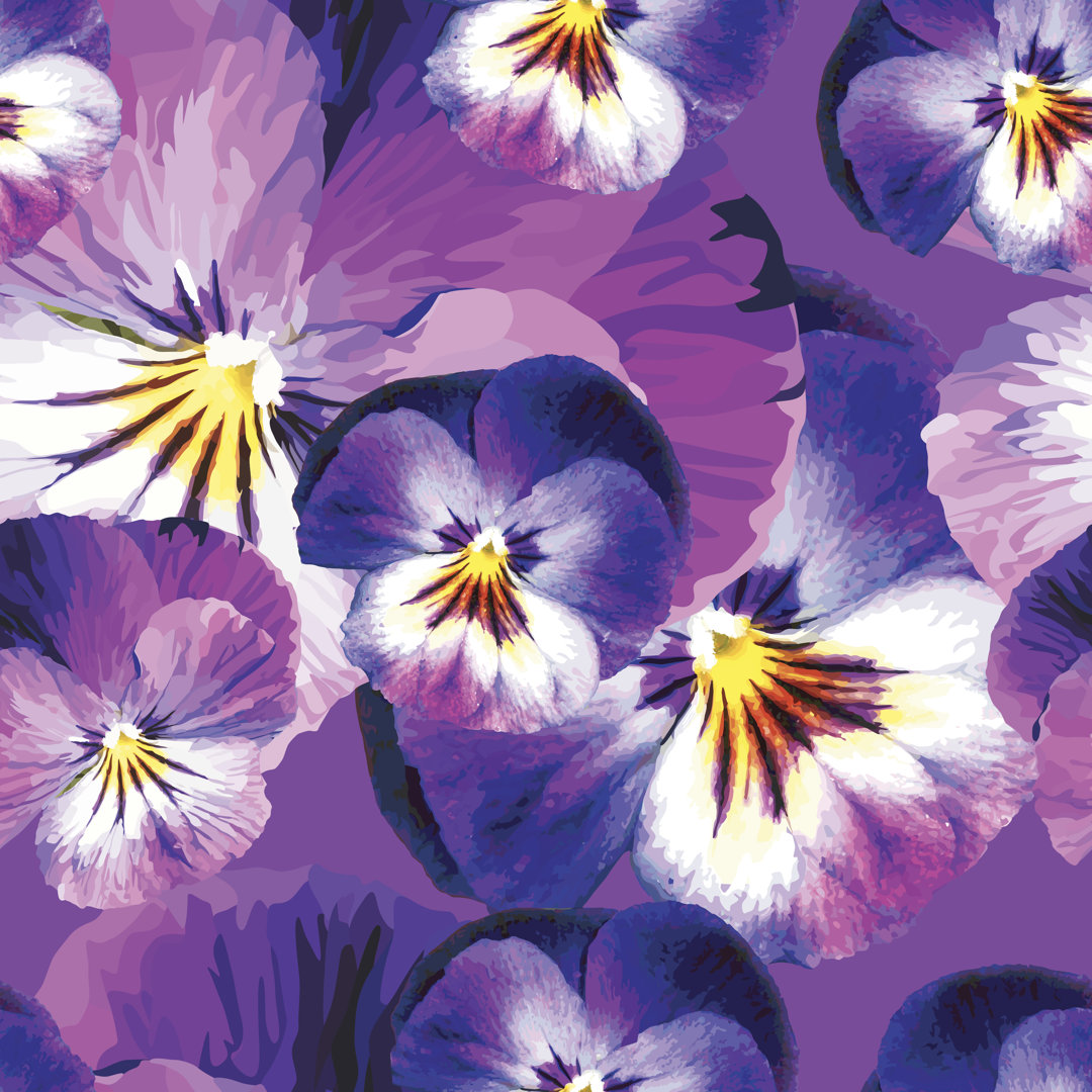 Arends Realistic Pansies - Wrapped Canvas Graphic Art