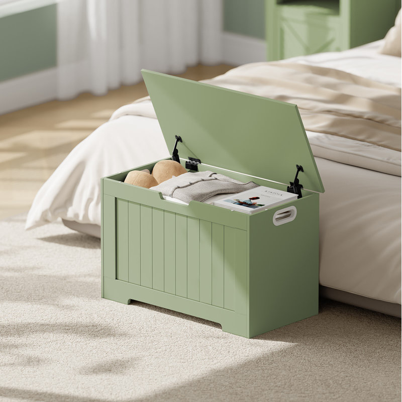 Enzzo 29.9" W Lift Lid Storage Bench with 600 lb. Capacity, Green