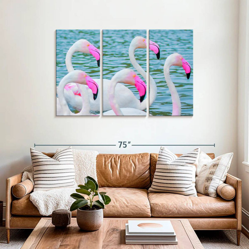 Flamants roses Brampt, H 36 po x l 57 po