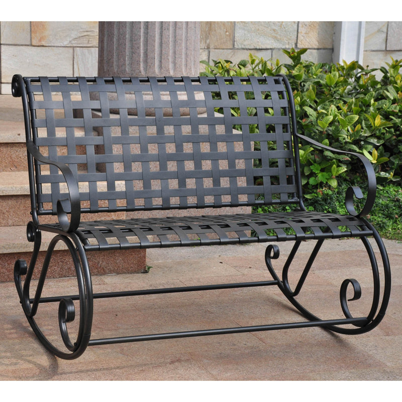 Banc d'extérieur en métal Nocona, Noir antique