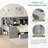 Twin Size Velvet Upholstered Daybed with Storage Drawers, Shelves, Flip Cabinets & Side Table-1151047965