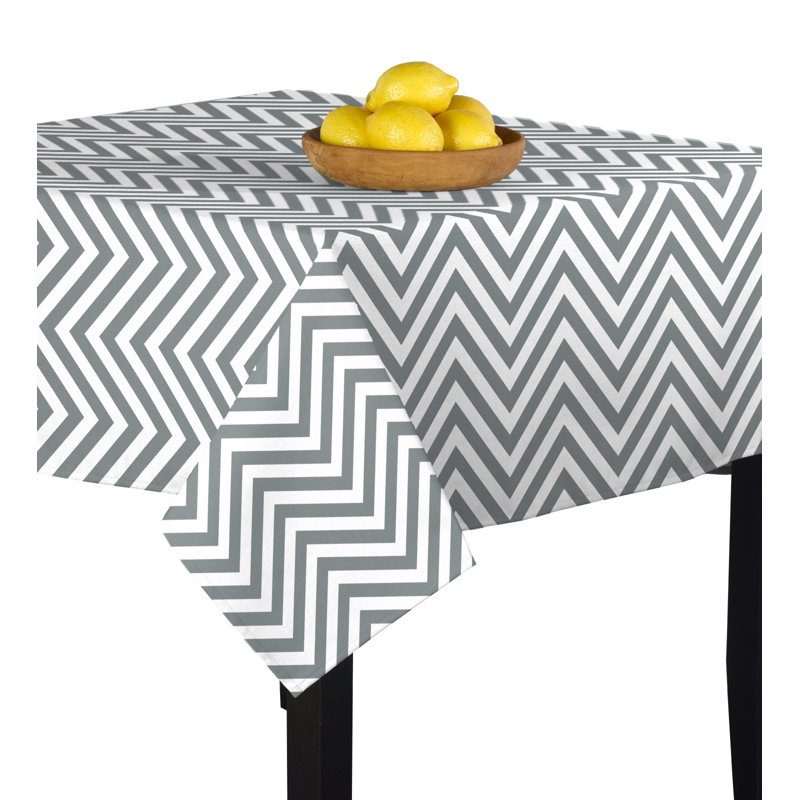 Caius Chevron Tablecloth, Gray