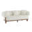 Round Arm Curved Sofa-Beige