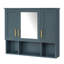 Armoire à pharmacie murale 35 po 2 en 1 avec tablettes réglables et portes à fermeture douce, miroir haute définition avec rangement pour meuble-lavabo de salle de bain-1729742923