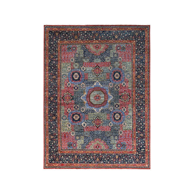 9'0" x 12'0" New Hand Knotted Blue Wool Rectangle Oriental Rug - MOA10286735