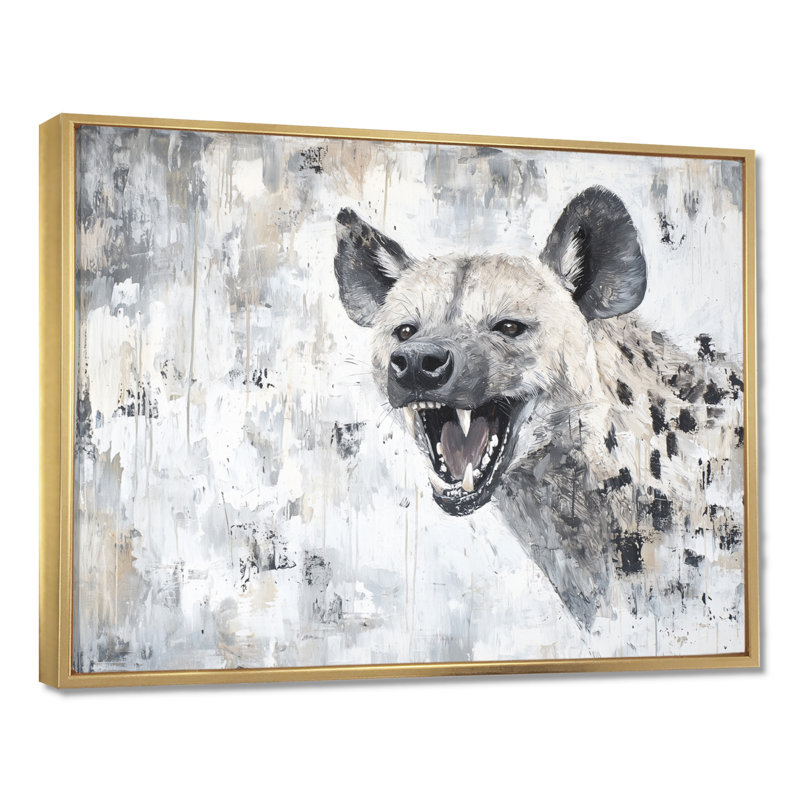 Hyène rayée «Calling I», reproduction d'art murale Hyena, H 12 po x l 20 po, Doré