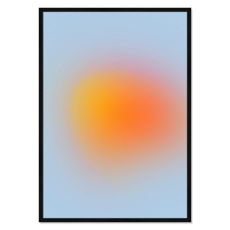 «Neon Orange Glow Print» par My Mind, Cadre mince noir sans cadre, H 41,5 po x l 29,5 po x P 1,25 po