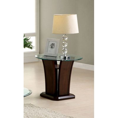 Dipasquale Glass Top End Table